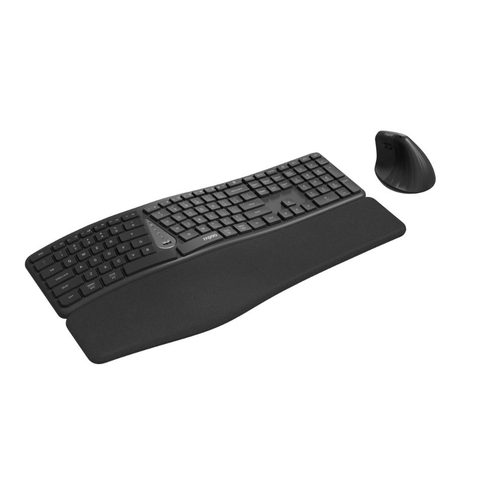 Rapoo 8810ME Multi-Mode Wireless Keyboard and Mouse Combo | Bluetooth 5.0 | 2.4GHz Wireless | Adjustable 1600 DPI | Ergonomic Design