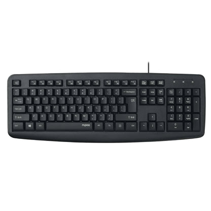 Rapoo NK2600 Black Wired USB Keyboard | Membrane Keys | Spill-Resistant