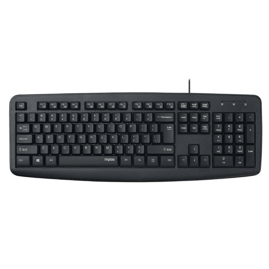 Rapoo NK2600 Black Wired USB Keyboard | Membrane Keys | Spill-Resistant
