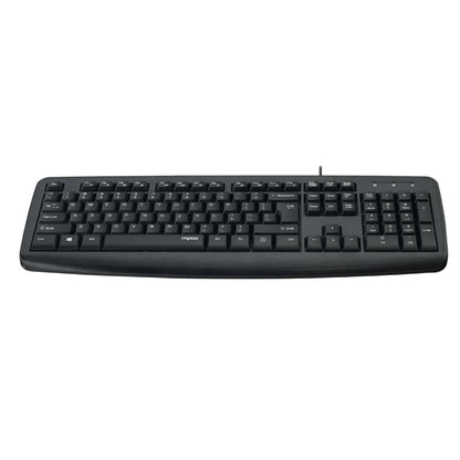 Rapoo NK2600 Black Wired USB Keyboard | Membrane Keys | Spill-Resistant