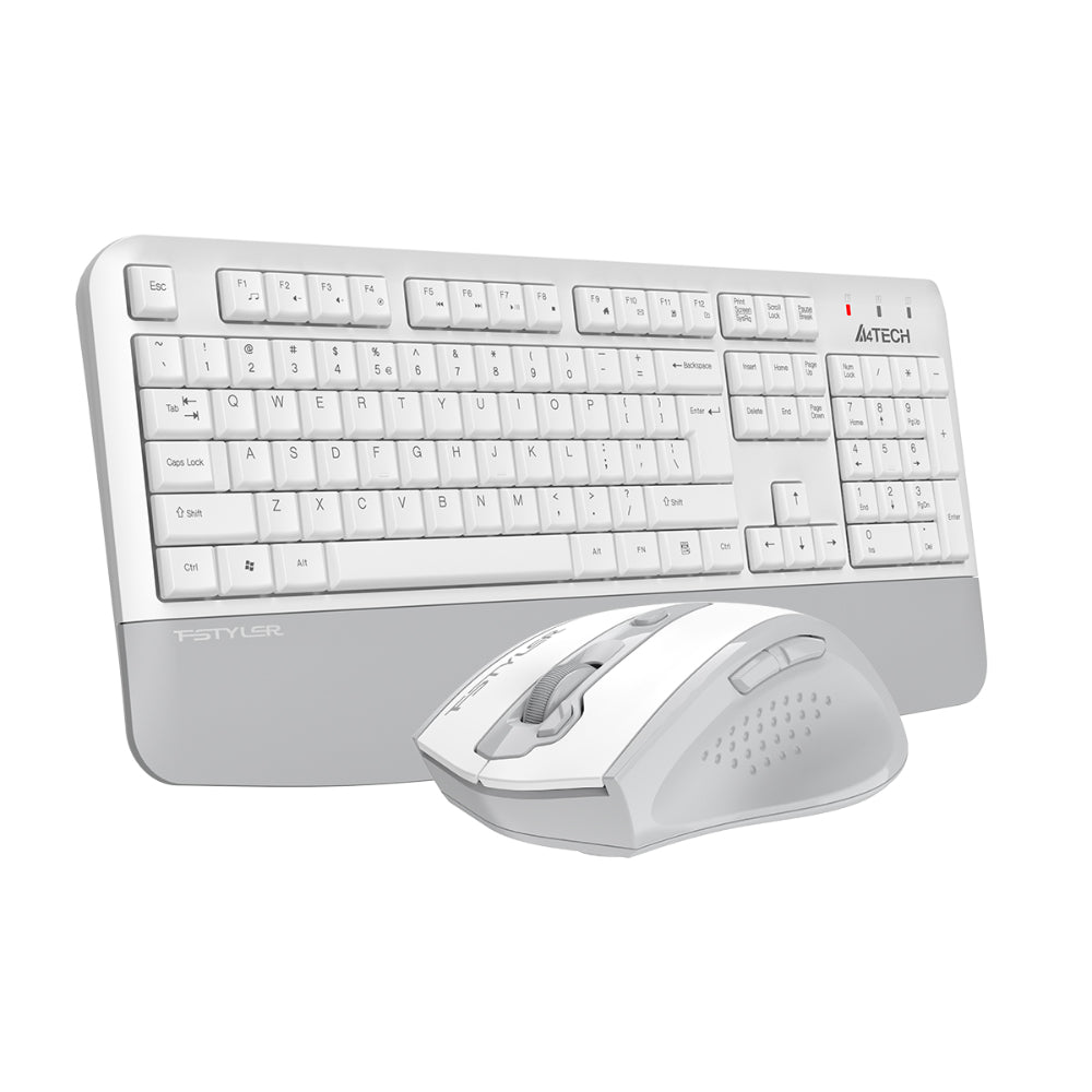 A4Tech FG2500S Plus Fstyler | 2.4G Wireless Keyboard & Mouse Combo, Silent Click, Ergonomic Design