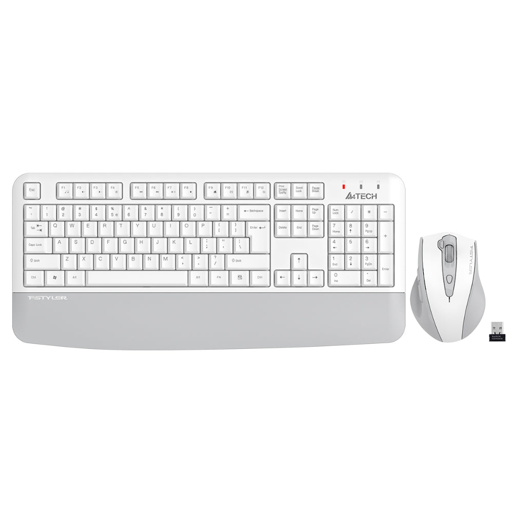 A4Tech FG2500S Plus Fstyler | 2.4G Wireless Keyboard & Mouse Combo, Silent Click, Ergonomic Design
