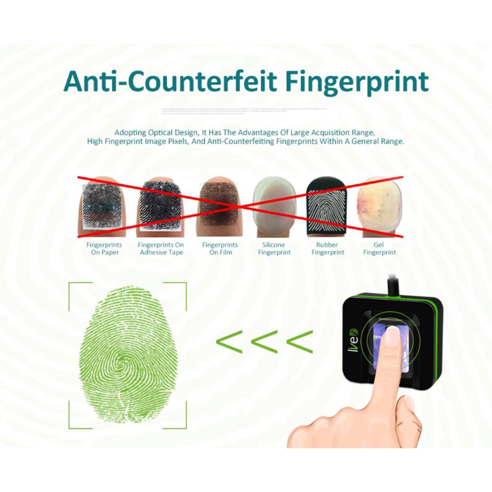 ZKTeco Live20R High Performance Fingerprint Reader | USB Biometric Scanner | Android, iOS, Windows & Linux Supported