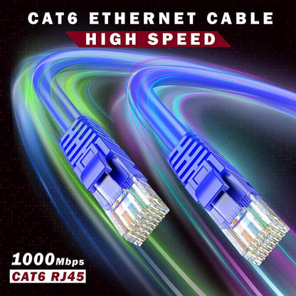 CAT6 UTP Ethernet LAN Cable | High-Speed RJ45 Network Patch Cable | Gigabit 1000Mbps | Up to 550MHz Bandwidth