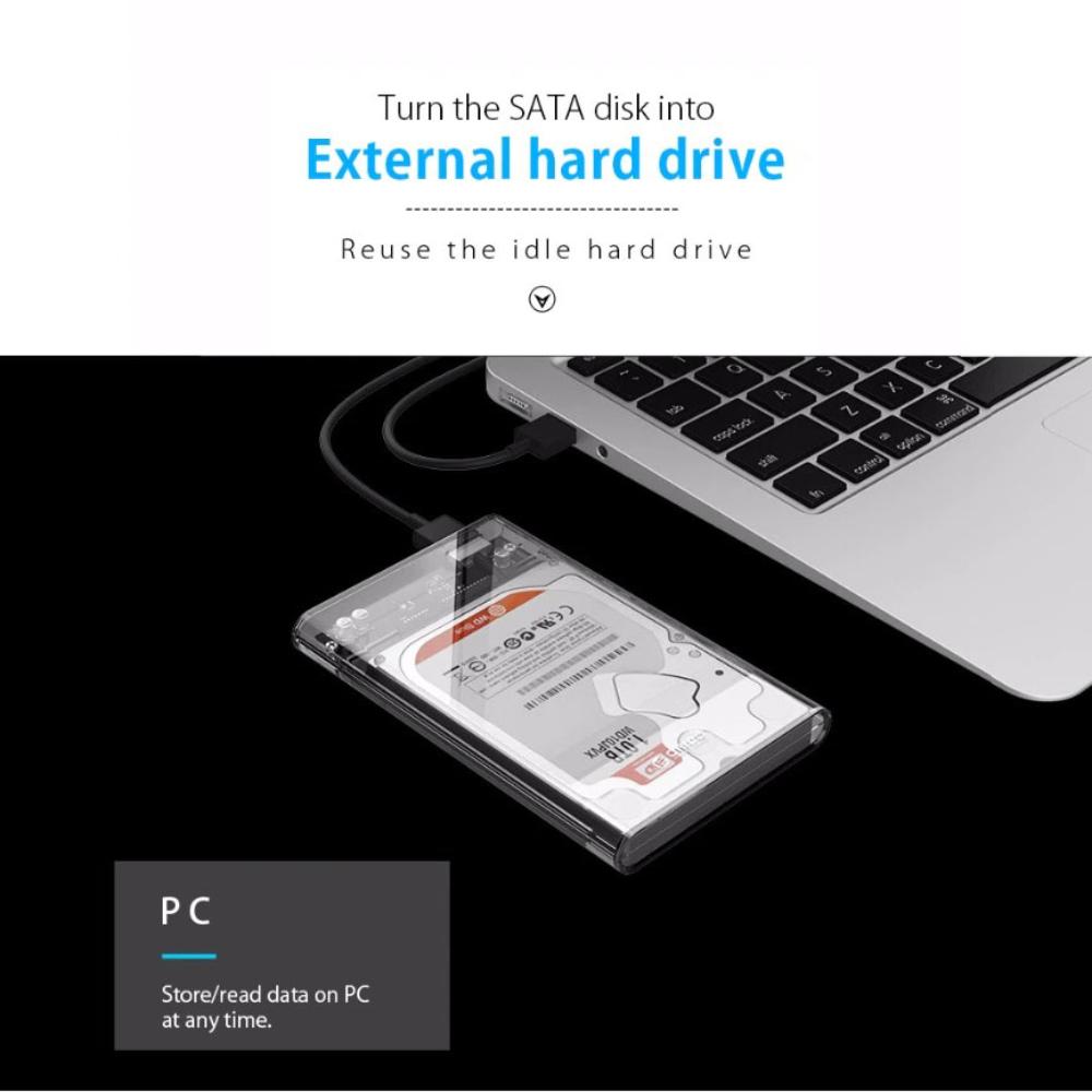 Speed-X HD-2025U3 Crystal Case | 2.5-Inch SATA HDD/SSD Enclosure USB 3.0 (Up to 4TB)