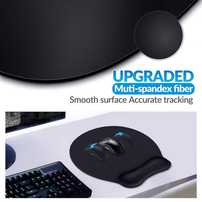 H08 Gel Mouse Pad with Memory Foam Wrist Rest | Ergonomic Anti-Slip Mouse Pad for Office & Gaming