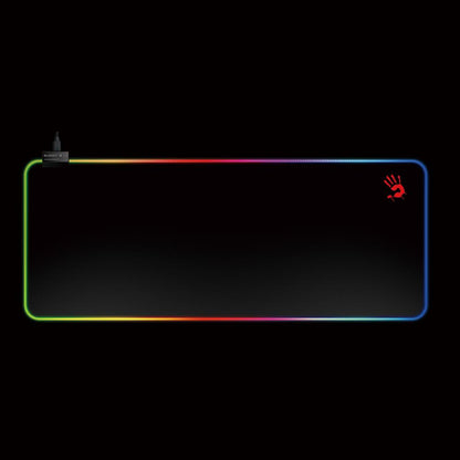 Bloody MP-75N RGB Gaming Mouse Pad | 750 × 300 × 4mm | RGB Fiber-Optic Border | 10 Lighting Effects | Non-Slip Rubber Base | Detachable Micro-USB