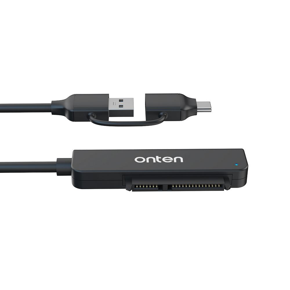 Onten OTNUCA311 | USB-C + USB 3.0 to SATA Adapter | 5Gbps Transfer | UASP Support | Plug & Play | For 2.5" SATA SSDs/HDDs | For Windows, macOS, Linux