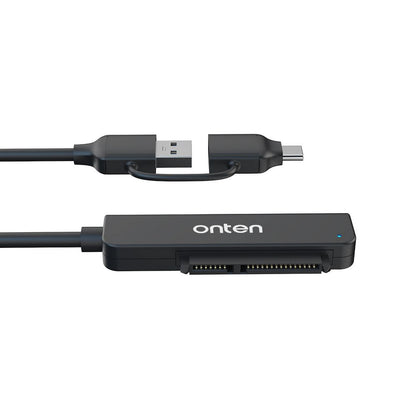 Onten OTNUCA311 | USB-C + USB 3.0 to SATA Adapter | 5Gbps Transfer | UASP Support | Plug & Play | For 2.5" SATA SSDs/HDDs | For Windows, macOS, Linux