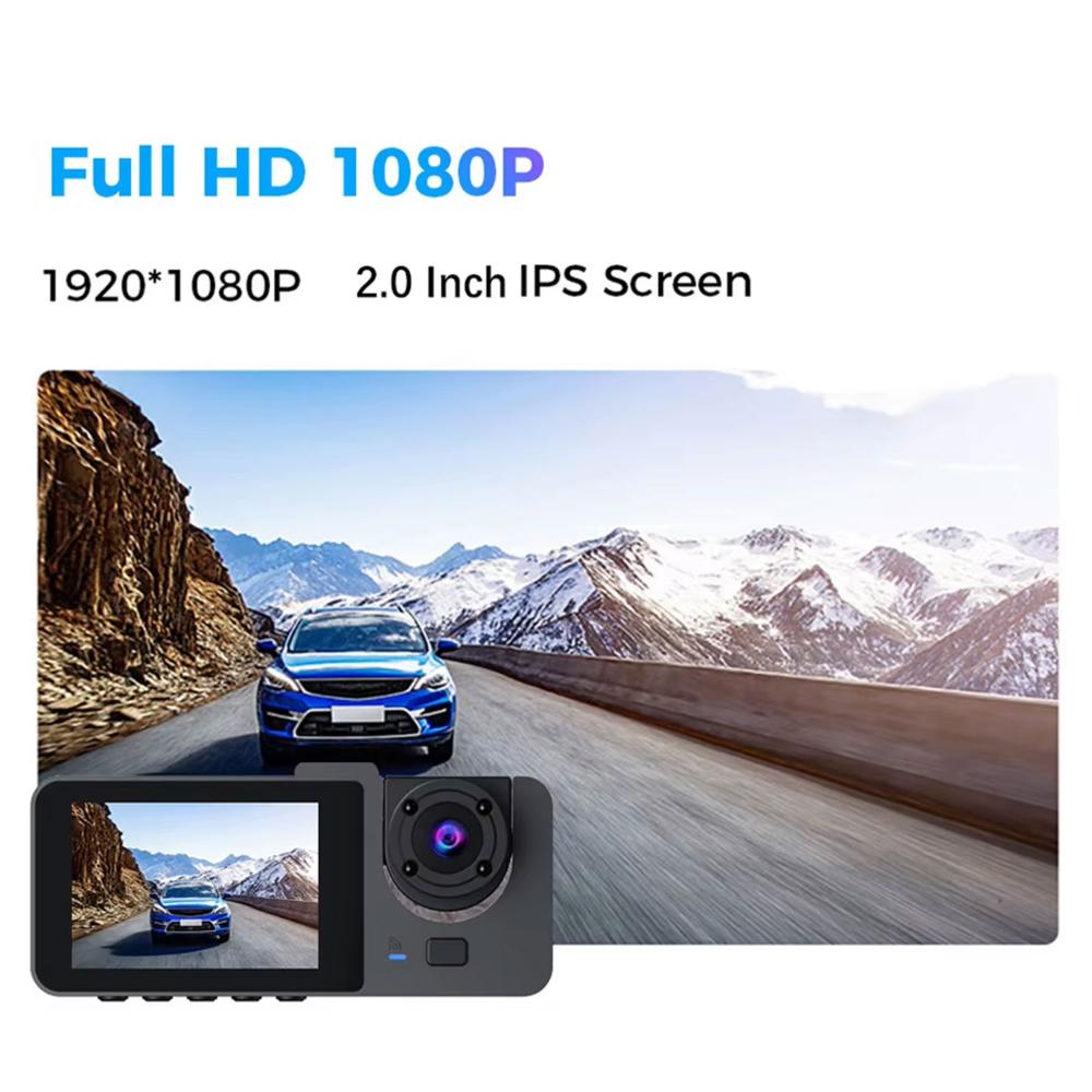 Y15 3-Channels WiFi Dash Cam | 1080P HD | Night Vision | Front + Interior + Rear | Parking Monitor