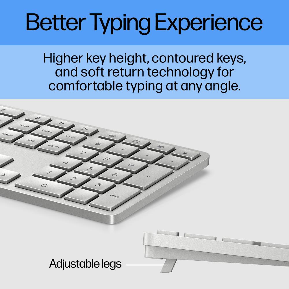 HP 970 Programmable Wireless Keyboard | Multi-Device Bluetooth & 2.4GHz, Smart Backlight, 20+ Programmable Keys