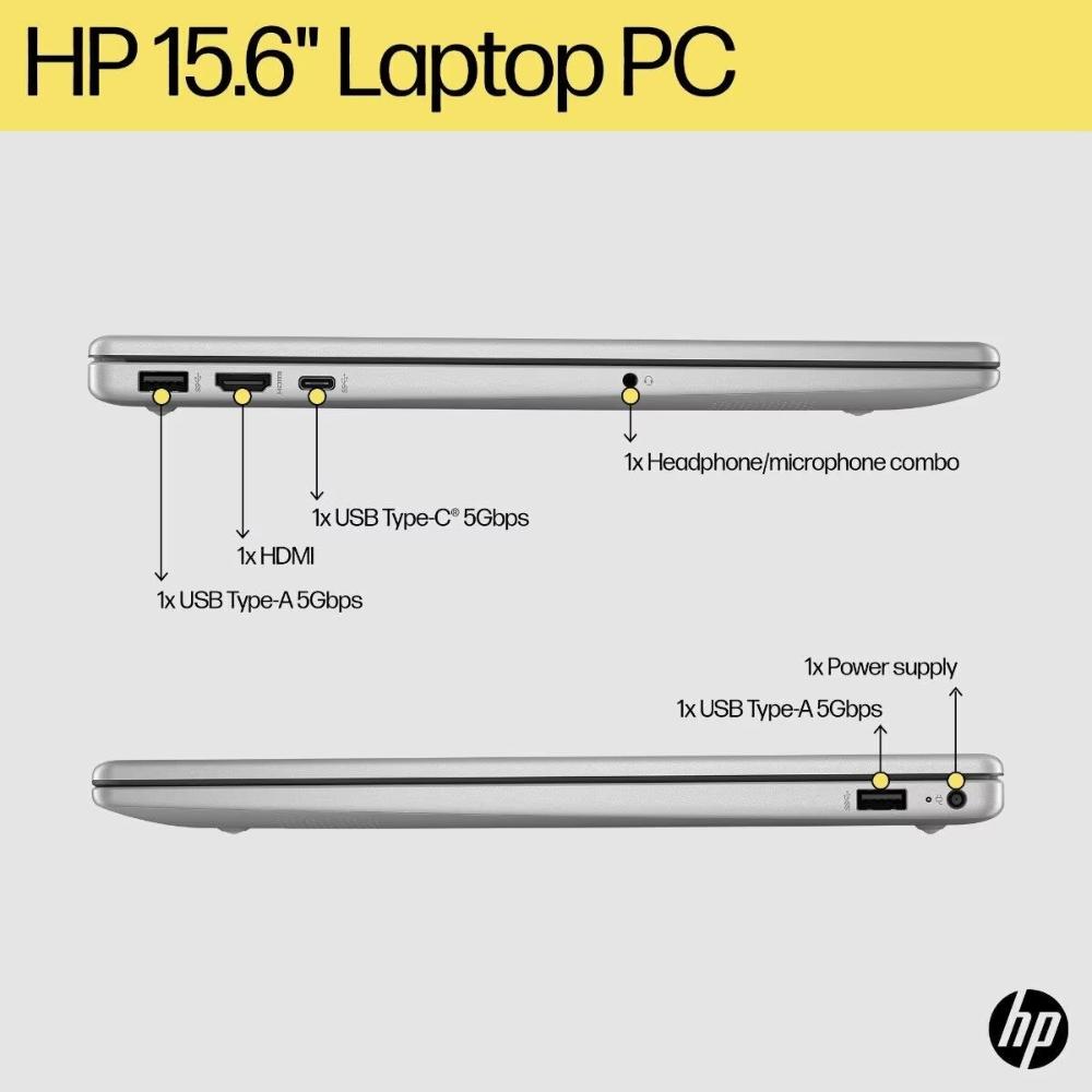HP 15-fc0843AU | AMD Ryzen 5 7530U | 8GB DDR4 | 512GB PCIe NVMe SSD | 15.6" FHD Anti-Glare | Radeon Graphics | Backlit Keyboard | Fingerprint Reader | FreeDOS 3.0