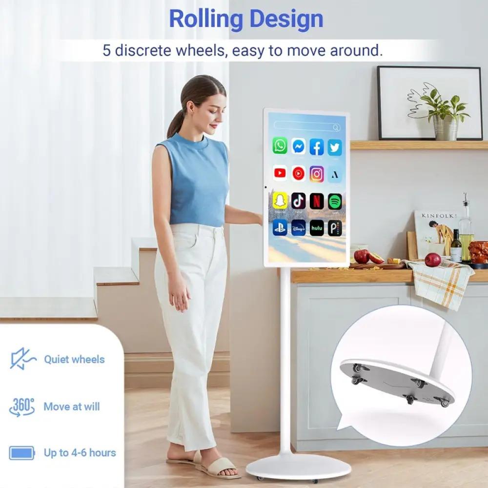 JM32A2 32-Inch 4K Touch Screen Smart Display | Android 14 | 8GB RAM | 128GB Storage | Movable Stand