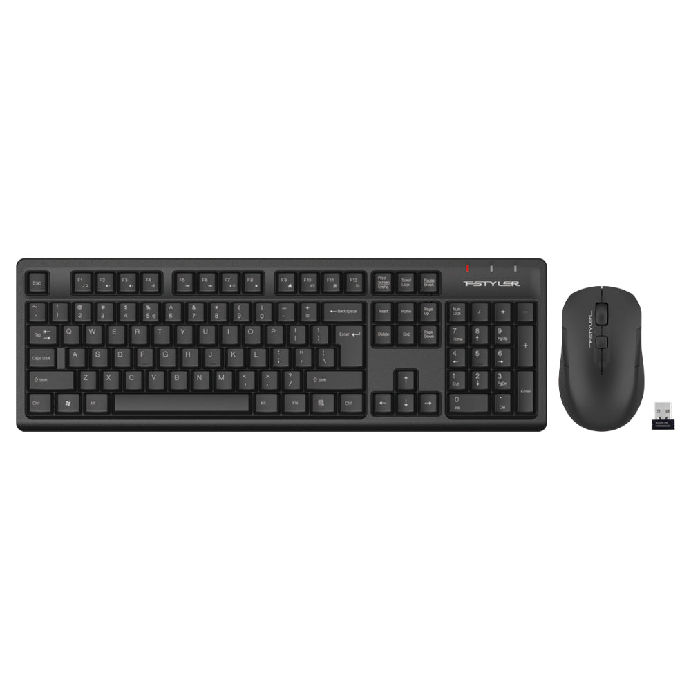 A4Tech FG1200S Fstyler | 2.4G Wireless Keyboard & Mouse Combo, Silent Click, Slim Design