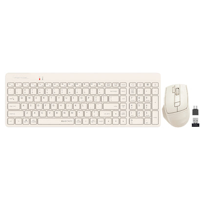 A4Tech FG2400 Air2 Fstyler | 2.4G Wireless Keyboard & Mouse Combo, Silent Click, Slim Ergonomic Design