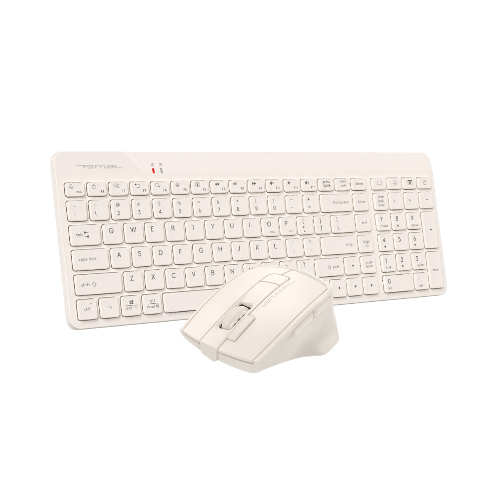 A4Tech FG2400 Air2 Fstyler | 2.4G Wireless Keyboard & Mouse Combo, Silent Click, Slim Ergonomic Design