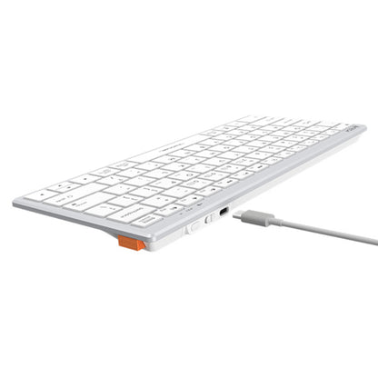 A4Tech FBX51C Fstyler FBX51C Bluetooth & 2.4G Scissor Switch Compact Keyboard | Type-C Rechargeable, Multi-Device, Grey, US Layout