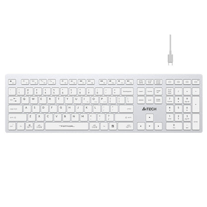 A4Tech FBX50C Fstyler Wireless Keyboard | Bluetooth + 2.4GHz, Scissor Switch, Rechargeable, US Layout