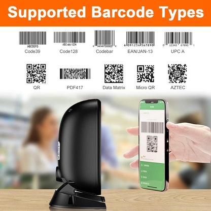 Speed-X SX-BS9650 2D Desktop Barcode Scanner | Hands-Free Auto Scan | USB & RS232 | 1D & 2D QR Code Scanner