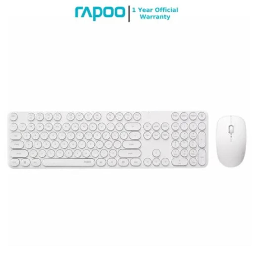 RAPOO X260S Wireless Keyboard & Mouse Combo | 2.4GHz | 10m Range | Retro Round Keys | 1000 DPI