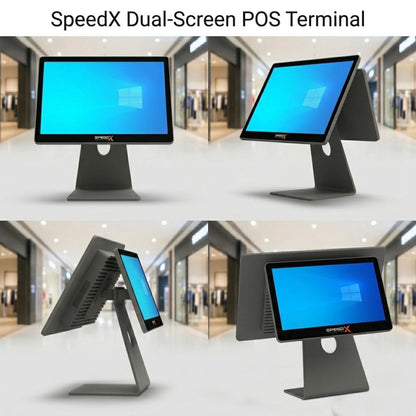 Speed-X SX-PT1568 Dual Display All-in-One POS System | 15.6" FHD + 11.6" Display | Intel Core i5 8th Gen | 8GB DDR4 | 128GB mSATA SSD | WiFi 6 | Bluetooth 5.3 | Windows 11