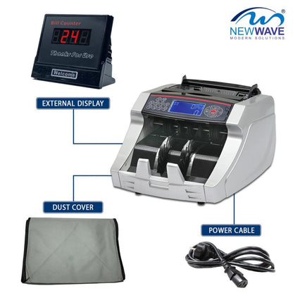 NewWave NW-2829 Cash Counting Machine | UV & MG Counterfeit Detection | 900 Notes/Min Currency Counter