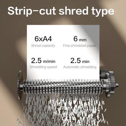 Deli ET102SC Strip-Cut Paper Shredder | 6-Sheet Capacity | 12L Bin | Compact Office Shredding Machine