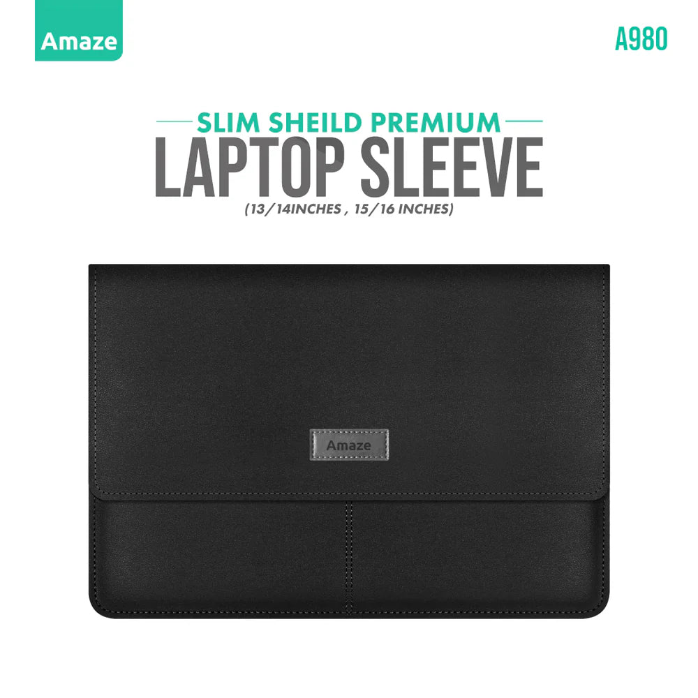 Amaze A980 Slim Shield Laptop Sleeve | For 15/16" MacBook Laptops | Ultra-Slim Design | Water-Resistant Fabric | Shock Absorption | 4 Colors