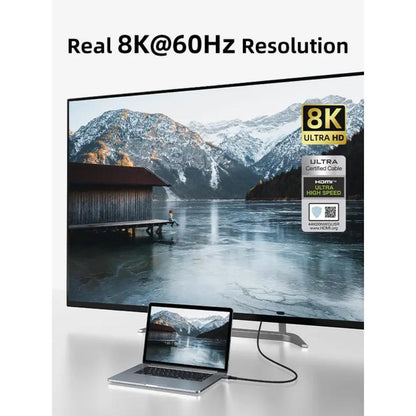 CABLETIME CH11 | 8K HDMI 2.1 Cable 48Gbps Braided | Ultra High Speed | 8K@60Hz, 4K@120Hz | Gold-Plated Connectors