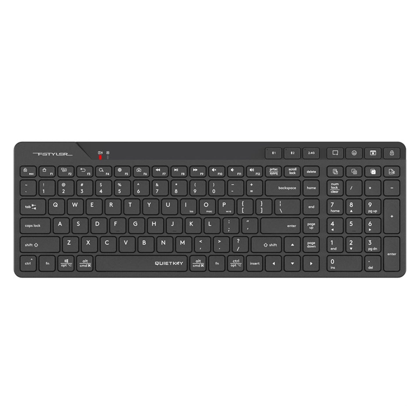 A4Tech Fstyler FBK27C AS Bluetooth & 2.4G Rechargeable Wireless Keyboard