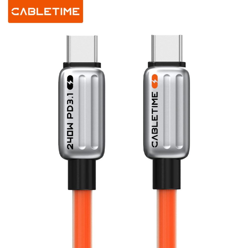 CABLETIME CU04 240W USB-C to USB-C Fast Charging Cable | 1m – 2m | PD 3.1 + QC 4.0 | Zinc Alloy Shell & Silicone Jacket