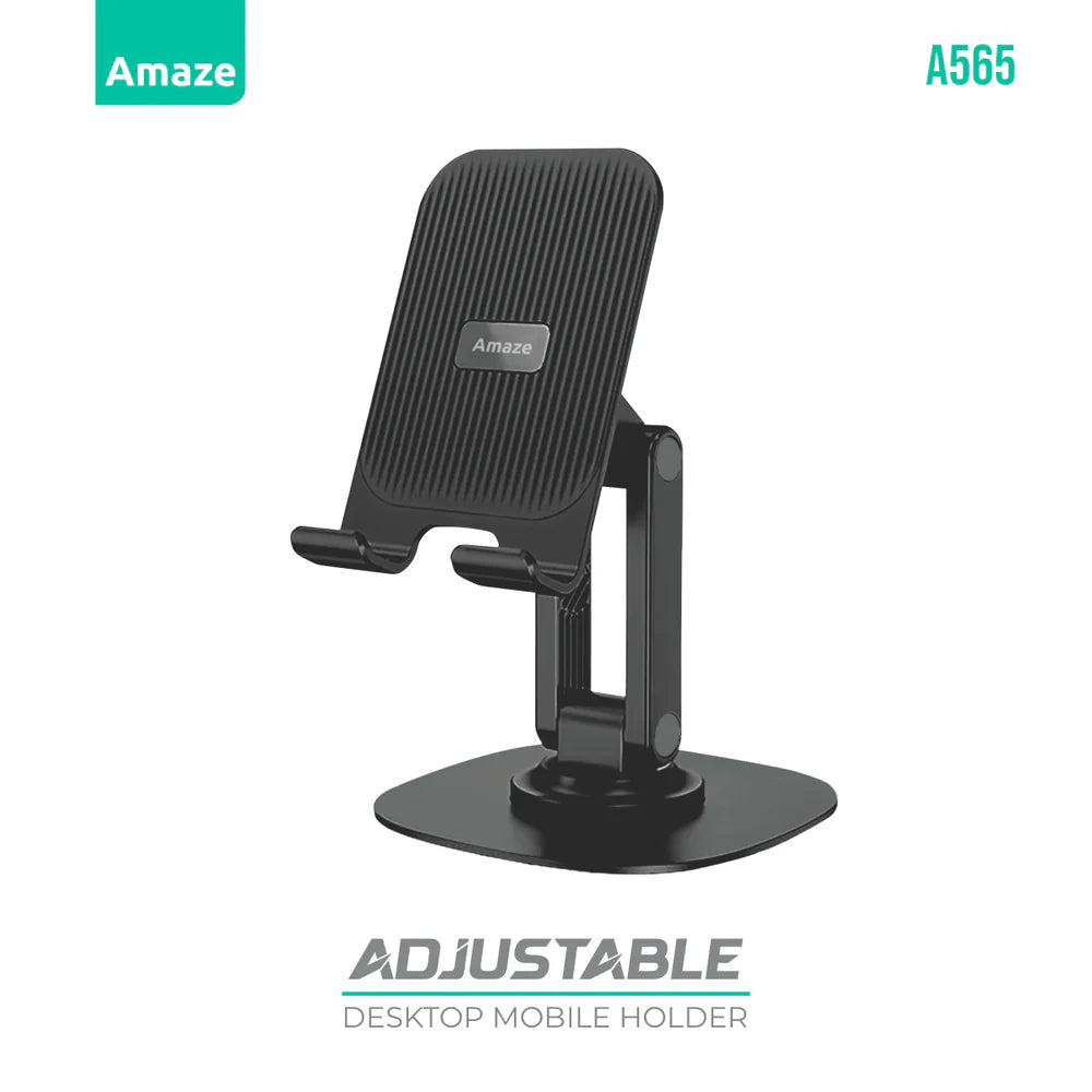 Amaze A565 Adjustable Desktop Mobile Holder | Multi-Angle Viewing | Anti-Slip Base | Universal Compatibility