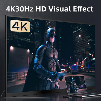 CABLETIME CB04B | 6-in-1 USB-C Multiport Hub (4K HDMI, 100W PD, 5Gbps USB 3.0, SD/TF) | 0.2m Transparent Design