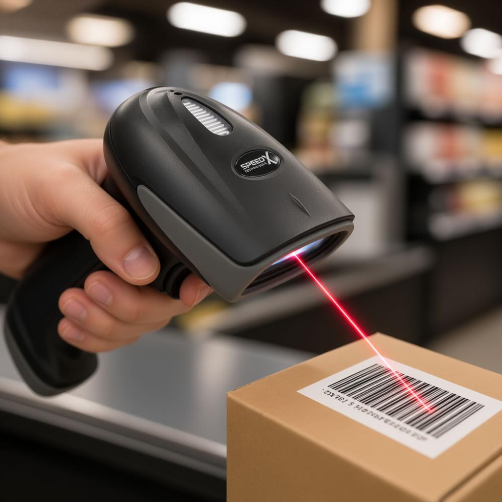 Speed-X 60D 2D Wireless Barcode Scanner | 2.4GHz Wireless | USB Receiver | CMOS Sensor | Charging Stand Included