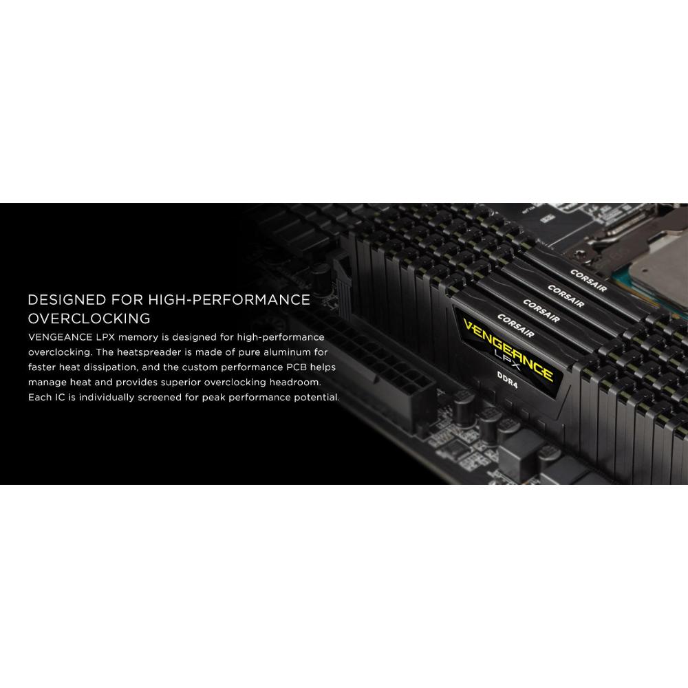 CORSAIR VENGEANCE LPX 8GB DDR4 3200MHz CL16 Desktop Memory | High-Performance RAM | Black