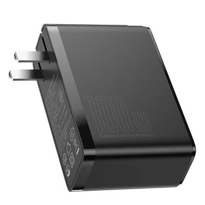 Baseus GaN2 Pro Series | Quick Charger | 2 × USB-C PD + 2 × USB-A QC | 100W Total Output | GaN2 Technology | CN Plug | Black | For Laptops, Tablets, Phones, USB-C & USB-A Accessories