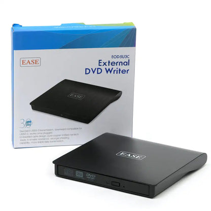 Ease Mobile External DVD Writer | Portable USB Optical Drive for Movies, Music, Data & More