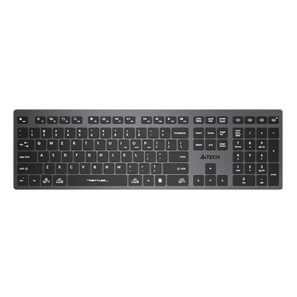A4Tech FBX50C Fstyler Wireless Keyboard | Bluetooth + 2.4GHz, Scissor Switch, Rechargeable, US Layout