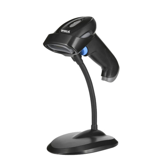Speed-X 8700 2D Wireless Barcode Scanner | High-Speed 2D/QR Code Scanning | 2.4GHz Wireless | Stand Included | Long Battery Life