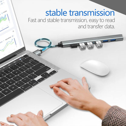 Speed-X SP-UH307AL | 7-Port USB 3.0 Ultra Slim Hub | Aluminum Alloy | Portable High-Speed Hub