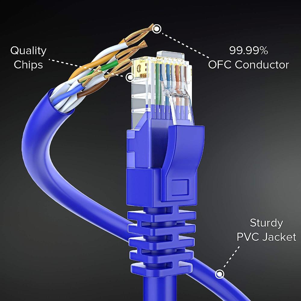 CAT6 UTP Ethernet LAN Cable | High-Speed RJ45 Network Patch Cable | Gigabit 1000Mbps | Up to 550MHz Bandwidth