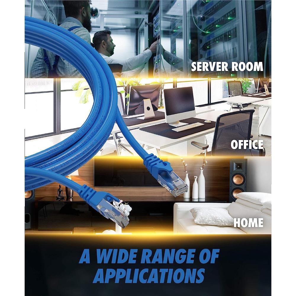 CAT6 UTP Ethernet LAN Cable | High-Speed RJ45 Network Patch Cable | Gigabit 1000Mbps | Up to 550MHz Bandwidth