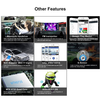 L830 Car DVR Mirror Dual Camera | 4.3" Display | Front & Rear 1080P Recording | Parking Monitor