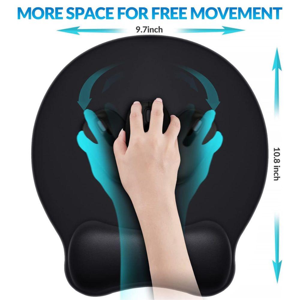 H08 Gel Mouse Pad with Memory Foam Wrist Rest | Ergonomic Anti-Slip Mouse Pad for Office & Gaming