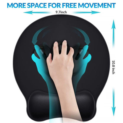 H08 Gel Mouse Pad with Memory Foam Wrist Rest | Ergonomic Anti-Slip Mouse Pad for Office & Gaming