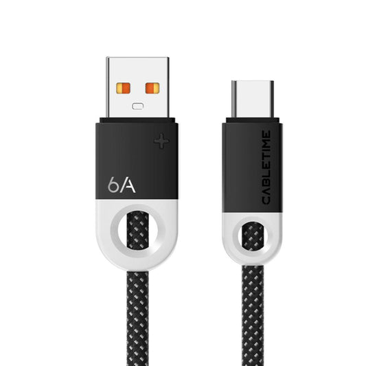 CABLETIME CAP1J | 6A USB-A to USB-C Fast Charge Braided Cable (1.5m)