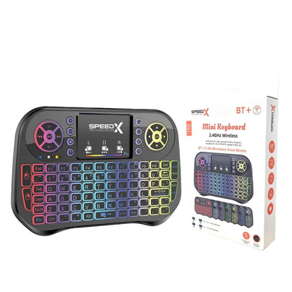 Speed-X I10 Mini Wireless+bluetooth Touchpad 7 Color Backlit Light 2.4ghz