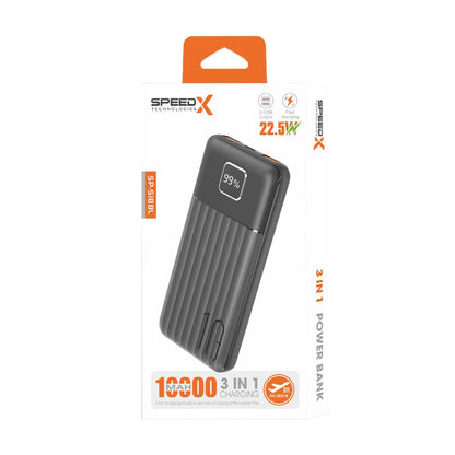 Speed-X SP-S188L 3-in-1 Fast Charging Power Bank | 10000mAh | 22.5W Fast Charging | LED Digital Display