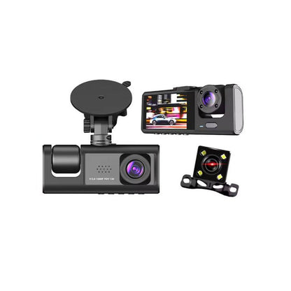 Y16 3 Channel Dash Cam | Full HD 1080P | 170° Wide-Angle | Front & Rear Recording