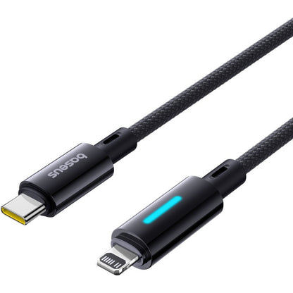 Baseus Lit | USB-C to Lightning Cable | 20W PD Fast Charging | Button-Control LED Display | 480Mbps Data | 1 Meter / 2 Meter | For iPhone, iPad, AirPods